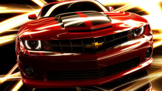Red car black stripe hood 2 - hood free wallpaper