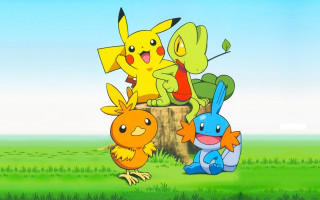 Pokemon group tree stump grass - pokemon free wallpaper for desktop