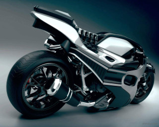 Futuristic motorcycle sleek digital rendering - hard surface free wallpaper for desktop