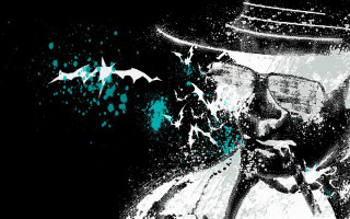 Man hat glasses black white - noir free wallpaper