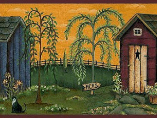 Barn cat field sign folk - folk art free wallpaper