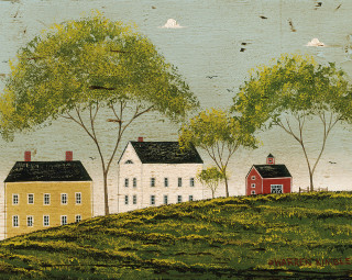 Farm redhouse whitemountain trees birds - a red house free wallpaper