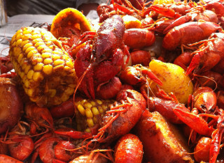 Cooked lobsters corn on the - a bite free wallpaper
