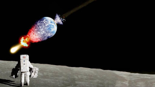 Space shuttle flying moon rocket - the moon free wallpaper