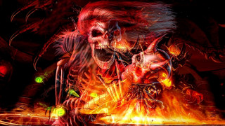Demonic demon face flames background - a demonic looking demon free wallpaper