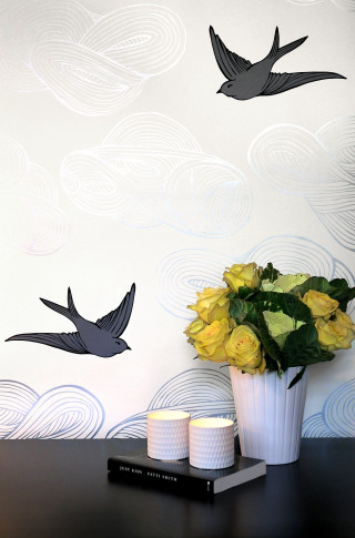 Vase flowers table wall birds - a book free wallpaper for mobile