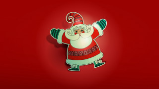 Christmas card santa raising arms - a santa clause free wallpaper