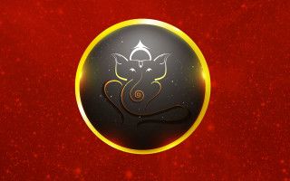 Black gold elephant red yellow - elephant free wallpaper