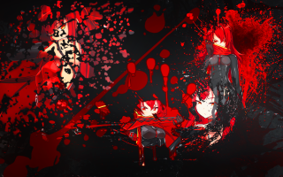 Red black abstract painting woman - abstract painting free wallpaper