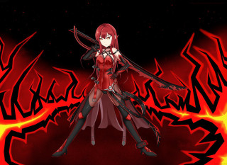 Woman sword red flames black - flame free wallpaper for desktop