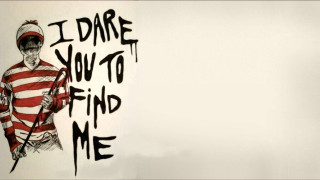 Man hat cane drawing wall - free dark wallpaper