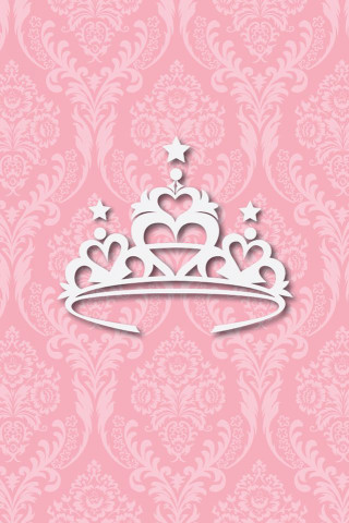Tiara paper cutout pink damask - crown free wallpaper for mobile
