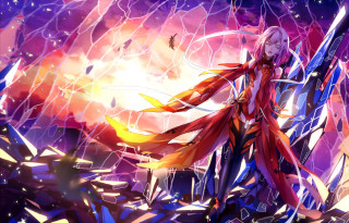 Anime character red cape purple - a red cape free wallpaper
