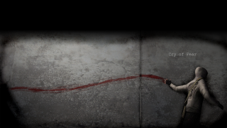 Man hooded suit painting wall - red paint free wallpaper