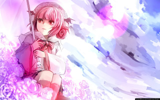 Girl pink hair pink umbrella - a pink umbrella free wallpaper