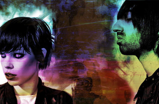 Man woman looking grungy colorful - a grungy background free wallpaper