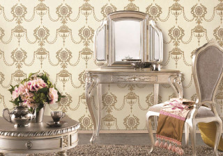 Mirror table vase flowers chair - a tablecloth free wallpaper
