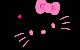 Pink kitty two ears bow - its tail free wallpaper