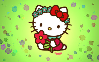 Hello kitty flower bow wallpaper - kitty wallpaper free wallpaper