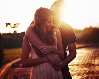 Man woman sunset sidewalk sunshine - ben thompson free wallpaper for desktop