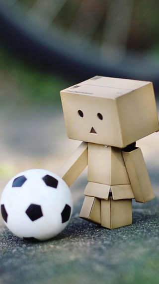 Paper toy soccer ball sidewalk - grass free wallpaper for mobile