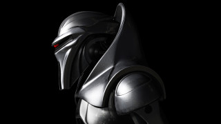 Helmeted robot dark side red - cyborg free wallpaper