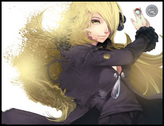 Woman scissors yellow background image - dust free wallpaper