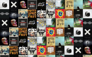 Collage various posters different designs - complex free wallpaper for desktop