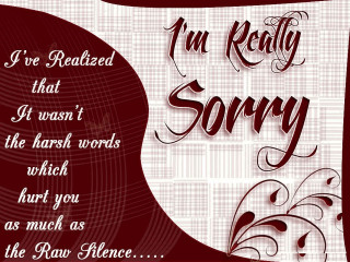 Red white greeting card poem - sorry free wallpaper