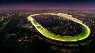 Circular building green light river - brian despain free wallpaper