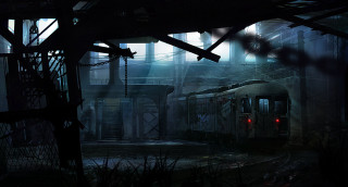 Train industrial clocktower person platform - industrial free wallpaper