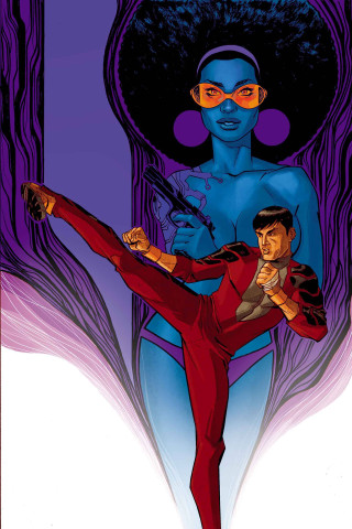 Afrofuturism dancing redsuits redglasses purpleblue - a red suit free wallpaper for mobile