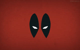 Red background black faces white - a black outline free wallpaper