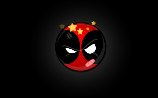 Deadpool face stars forehead eyes - a red circle free wallpaper