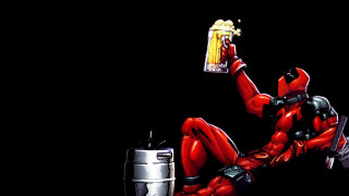 Deadpool holding beer glass sitting - zdarsky free wallpaper