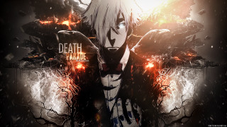 Anime character white hair black 2 - death free wallpaper