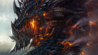 Dragon huge head flames face - huge free wallpaper for desktop