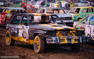 Cars dirt field people standing - apocalyptic free wallpaper
