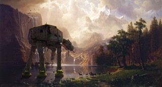Star wars mountains lake painting - mountainous free wallpaper