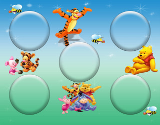 Winnie the pooh friends flying - bubble free wallpaper for desktop