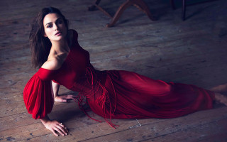 Woman red dress neoclassical elegant - elegant pose free wallpaper