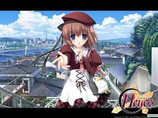 Anime girl balcony city bird - a balcony free wallpaper