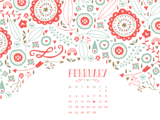 Floral calendar february design cover - cover free wallpaper