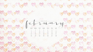 Calendar hearts february cursive writing - heart free wallpaper