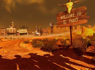 Man desert sign cow skull - fantastic free wallpaper