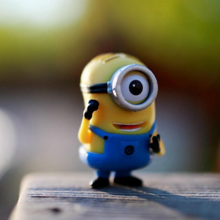 Minion toy blue overall yellow - a tilt shift photo free wallpaper for tablet