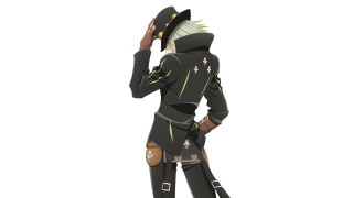 Person black outfit hat cell - their ear free wallpaper