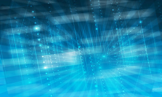 Blue background bright light lines - volumetric free wallpaper for desktop