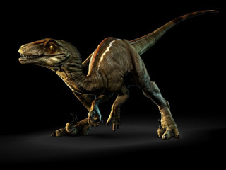 Tyrannosaurus walking dark mouth open - foot free wallpaper