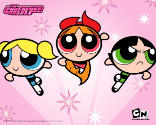 Cartoon three characters stars pink - a cartoon free wallpaper for desktop